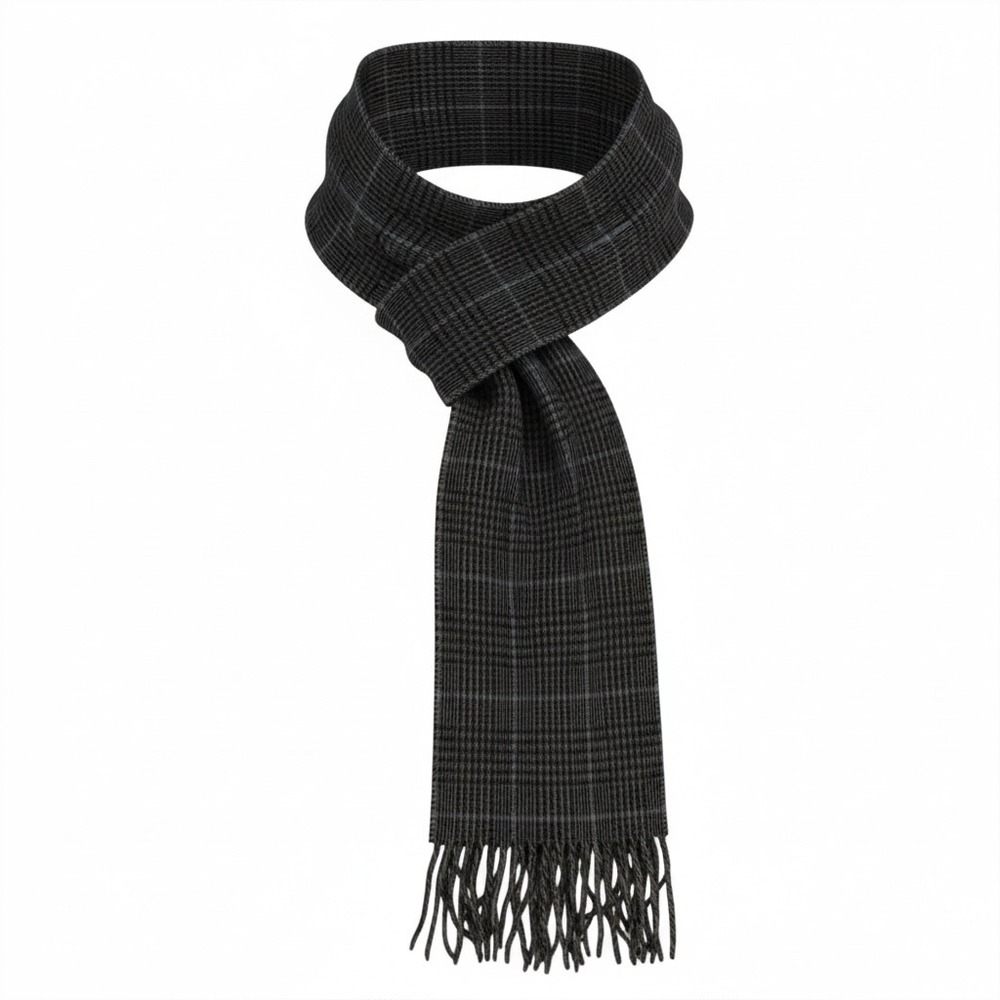 Polo Ralph Lauren Men's Plaid‎ Scarf Virgin Wool Nylon Blend Made in Italy